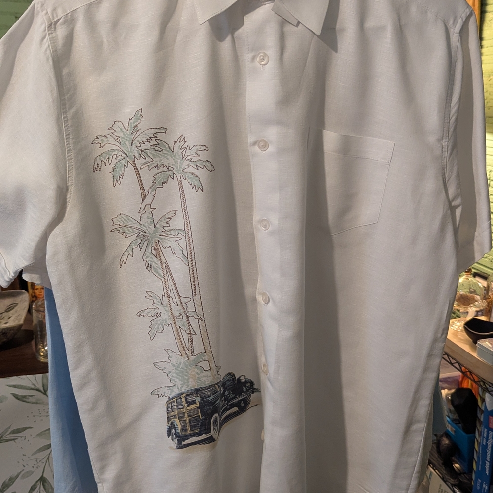 White Embroidered Men's Shirt